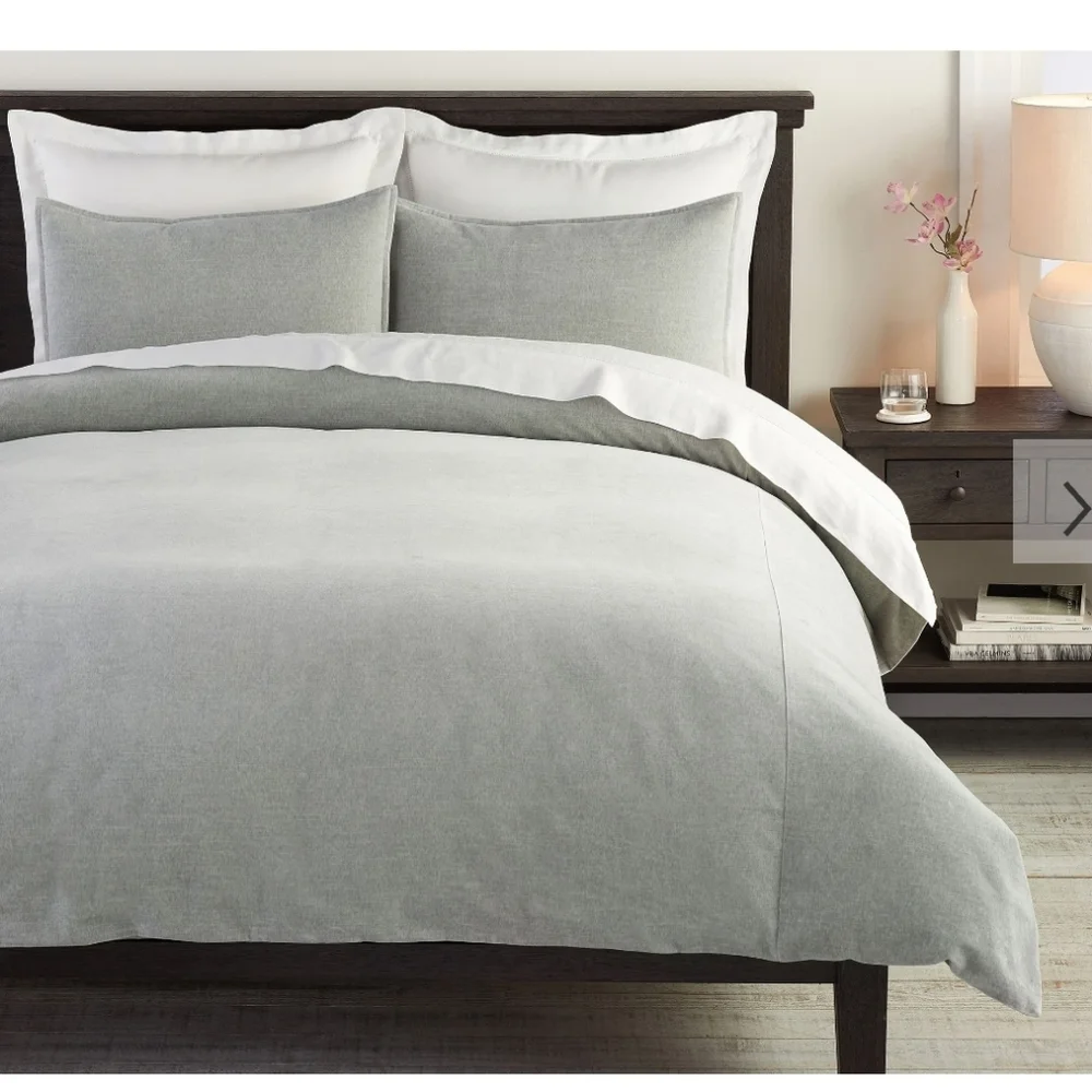Pottery Barn Hudson Heathered Velvet Duvet Cover. Full/ Queen NWT